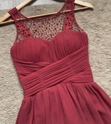 Sukienka maxi długa koktajlowa balowa brudny róż Little Mistress 36/S super