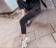 LA COCA casualowe spodnie z wysokim stanem viskoza