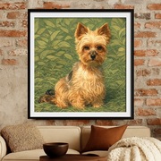 Pies - Yorkshire Terrier  - portret - plakat 50x50cm