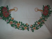 OBRUS ŚWIĄTECZNY - LEN I MIESZANKI - KWIATY - 70 x 130 cm