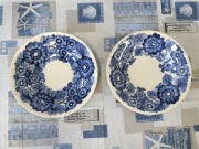 Dwa talerze fajansowe Koło ręcznie malowane 