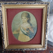 Miniaturowy obrazek,olej sygnowany "Child" 