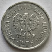 Destrukt 20 groszy 1975 końcówka blachy PRL 