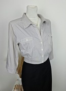 Koszula na rękaw 3/4 w paski bawełniana elegancka na okazję na guziki H&M