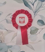 Kotylion narodowy biało-czerwony z godłem – PRODUKT POLSKI