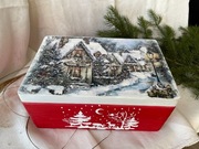 Pudełko, kuferek, zima, boże narodzenie, decoupage, 