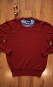 Sweter Sebago r. M czerwony męski okrągły dekolt bawełna kaszmir