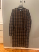 H&M płaszcz w kratkę wełniany wełna krata 