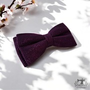 Zestaw fioletowa mucha męska z poszetką