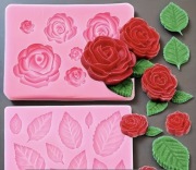 Foremki silikonowe formy róże listki świece decoupage rękodzieło 