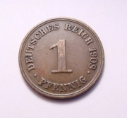 Niemcy 1 pfennig 1908 D