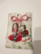 Para w stroju ludowym. Tancerze. Pamiątka Bułgaria