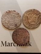 Półgrosz krakowski i Szelągi Zygmunta III Wazy i Królowej Krystyny