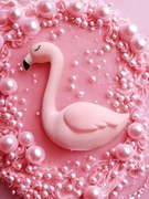 Topper na tort różowy flaming