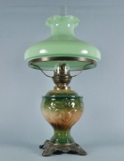 Majolikowa lampa naftowa Secesja 1900-1910r