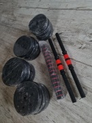 Komplet zestaw hantli ciężarów gryf 28kg