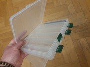 PUDEŁKO WĘDKARSKIE DWUSTRONNE NA PRZYNĘTY PILKERY WOBLERY BŁYSTKI 20x17x5CM