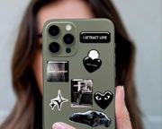 Estetyczne 3d naklejki wypukłe afirmacyjna na telefon laptop Czarny