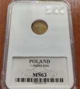 Moneta 1 grosz - 214 -  2000 r Grading MS63 GCC