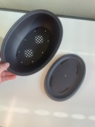 Doniczka owalna do bonsai, czarna 