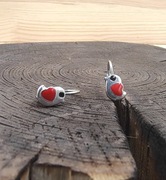 Srebrne kolczyki ptaszki z serduszkiem (46)