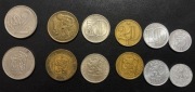 Czechosłowacja x 6, 1970+, zestaw monet