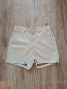 Beżowe skórzane szorty krótkie spodenki M 38 skóra ekologiczna wyższy stan