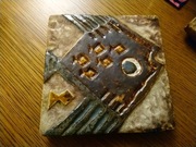 Ryby plakieta kafel ścienny Helmut Schaffenacker 23x23 cm lata 60. Niemcy