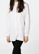 Biała koszulowa bluzka, koszula z kontrastową wstawką Mango rozm.S/M