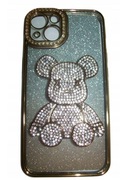 ETUI CASE do iPHONE 13 14 Miś Glamour Cyrkonie