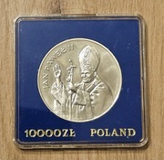 Srebrna moneta kolekcjonerska Jan Paweł II 10000 złotych