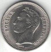 Wenezuela 25 centimos 1965 - 17 mm - nr 2