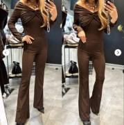 Komplet zestaw damski czekoladowy brązowy By o la la…!