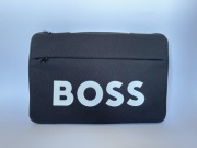 Hugo Boss czarna materialowa torba na laptop zapinana na suwak nowa