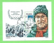 3007 bl.136 Srebrny medal Orderu Olimpijskiego Jerzego Kukuczki -kasowany