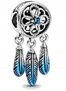 Zawieszka Charms Łapacz Snów Niebieski Srebro 925