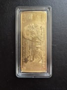 Sztabka miedzi złoconej prezentująca 5000 schilling  Austrickich