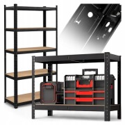 REGAŁ METALOWY MAGAZYNOWY GARAŻOWY WARSZTATOWY 180CM CZARNY PIWNICA LOFT