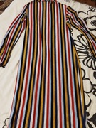 Sukienka ołówkowa midi w kolorowe paski że srebrą nitką Primark 42 XL