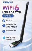 Karta sieciowa WIFI 6 USB Adapter 2.4GHz antena AX286 2.4GHz 
