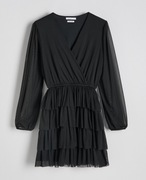 KARNAWAŁ WESELE Sukienka z falbankami tiul czarna S