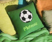 Poduszka personalizowana z imieniem – piłka nożna, prezent dla fana futbolu