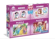 Super Kit 4 w 1 Memo Domino 2 x Puzzle Księżniczki