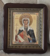 Ikona prawosławna Grecka w kiocie za szkłem Święta HELENA Królowa.