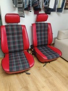 Golf 2 fotele plus kanapa, czerwona skóra plus kratka GTI