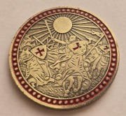 Templariusze Pamiątka z Malty Medal Moneta Magnes 2stronny na lodówkę