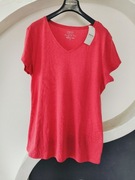 Nowy damski t-shirt, bawełniany, różowy, L