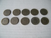 Niemcy zestaw 10 monet 10 Pfennig 1900 rok = 10W1 okazja
