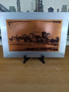 Dekoracyjna grafika na miedzi / obraz w metalowej oprawie