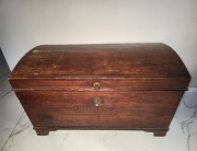 Ogromna Duża Zabytkowa Antyczna Drewniana Skrzynia Posagowa Z Okuciami